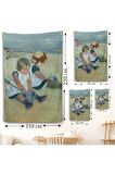 Mary Cassatt - Sahilde Oynayan Çocuklar Duvar Örtüsü-8092