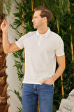 Erkek Basic Polo Yaka Tişört (Regular Fit) Beyaz