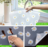 Papatya Tasarımlı Kaymaz Raf Astarı Rulosu -mutfak, Buzdolabı & Dolaplar Için Çekmece Matı, 45 cm X 10 Mt