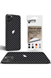 Aiphone 11 Pro Uyumlu Dekoratif Arka Koruma Sticker ( Siyah Karbon Fiber )