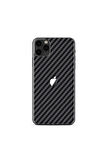 Aiphone 11 Pro Uyumlu Dekoratif Arka Koruma Sticker ( Siyah Karbon Fiber )