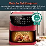 Cosori Akıllı WiFi Sıcak Hava Fritözü 5.5 Litre AirFryer XXL Kırmızı