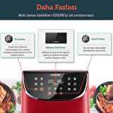 Cosori Akıllı WiFi Sıcak Hava Fritözü 5.5 Litre AirFryer XXL Kırmızı