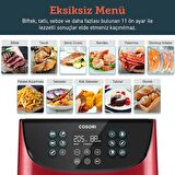Cosori Akıllı WiFi Sıcak Hava Fritözü 5.5 Litre AirFryer XXL Kırmızı