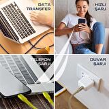 Nautica C50 USB-C to Lightning PD 20W Hızlı Şarj ve Data Kablosu 1.2M Sarı