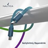 Nautica C38 Type-C to Type-C 65W Led Işıklı Şarj ve Data Kablosu 1.2M Çok Renkli 