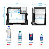 Acopower PX40 12/24/220Volt 40Litre Kompresörlü Tekerlekli Outdoor Oto Buzdolabı (Akü Dahil Değildir)