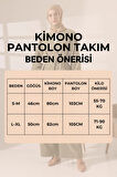 Kadın 100% Pamuk Modal Siyah Kimono Pantolon Tesettür Takım