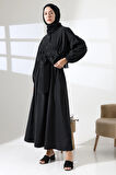 Kadın 100% Pamuk Modal Siyah Gömlek Etek Tesettür Takım