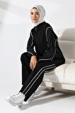 Kadın Mevsimlik Penye Alt Üst Spor ve Rahat Siyah Tesettür Takım