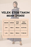 Kadın 100% Pamuk Kot Lacivert Yelek Etek Tesettür Takım