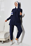 Kadın Mevsimlik Penye Alt Üst Spor Ve Rahat Ikili Tunik Pantolon Şık Tesettür Takım