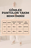 Kadın 100% Pamuk Modal Taş Rengi Gömlek Pantolon Tesettür Takım