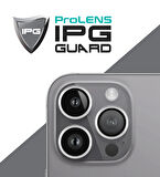 iPhone 15 Pro / Pro Max için IPG ProLENS Şeffaf Kamera Lens Koruma, HD Görünümlük, Temperli Cam, Çizilmez Lens Kapağı