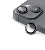 iPhone 15 / 15 Plus için IPG ProLENS Kamera Lens Koruyucu Alüminyum CD Çerçeveli, Kırılmaz Cam