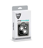 iPhone 15 / 15 Plus için IPG ProLENS Kamera Lens Koruyucu Alüminyum CD Çerçeveli, Kırılmaz Cam