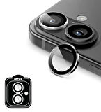 iPhone 16 / 16 Plus için IPG ProLENS Kamera Lens Koruyucu Alüminyum CD Çerçeveli, Kırılmaz Cam