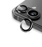 iPhone 16 / 16 Plus için IPG ProLENS Kamera Lens Koruyucu Alüminyum CD Çerçeveli, Kırılmaz Cam