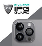 iPhone 16 Pro / Pro Max için IPG ProLENS Kamera Lens Koruyucu Alüminyum CD Çerçeveli, Kırılmaz Cam - Kırmızı