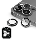 iPhone 16 Pro / Pro Max için IPG ProLENS Kamera Lens Koruyucu Alüminyum CD Çerçeveli, Kırılmaz Cam - Kırmızı