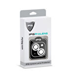 iPhone 15 / 15 Plus için IPG ProLENS Kamera Lens Koruyucu Elmas Taşlı Çerçeveli, Kırılmaz Cam