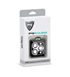iPhone 15 Pro / Pro Max için IPG ProLENS Kamera Lens Koruyucu Elmas Taşlı Çerçeveli, Kırılmaz Cam
