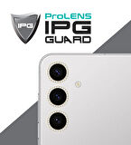 Sam. Galaxy S24 için IPG ProLENS Kamera Lens Koruyucu Elmas Taşlı Çerçeveli, Kırılmaz Cam
