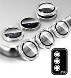 Sam. Galaxy S24 için IPG ProLENS Kamera Lens Koruyucu Elmas Taşlı Çerçeveli, Kırılmaz Cam