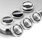 Sam. Galaxy S24 için IPG ProLENS Kamera Lens Koruyucu Elmas Taşlı Çerçeveli, Kırılmaz Cam