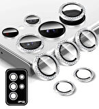 Sam. Galaxy S24 Ultra için IPG ProLENS Kamera Lens Koruyucu Elmas Taşlı Taşlı Çerçeveli, Kırılmaz Cam