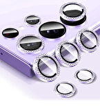 Sam. Galaxy S24 Ultra için IPG ProLENS Kamera Lens Koruyucu Elmas Taşlı Taşlı Çerçeveli, Kırılmaz Cam