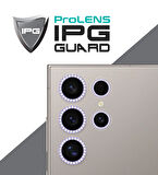 Sam. Galaxy S24 Ultra için IPG ProLENS Kamera Lens Koruyucu Elmas Taşlı Taşlı Çerçeveli, Kırılmaz Cam