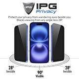 iPhone 15 Pro Max için IPG Privacy Hayalet Ekran Koruma Gizlilik Filtreli Yan Görünmeyi Engelleyici
