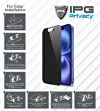 iPhone 15 Pro Max için IPG Privacy Hayalet Ekran Koruma Gizlilik Filtreli Yan Görünmeyi Engelleyici