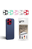 iPhone 16 Pro Arka Kamera Dekoratif Sticker Koruyucu Set – 5 Renk, Çizilmeye Dayanıklı Kamera Koruyucu