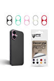 iPhone 16 Plus Arka Kamera Dekoratif Sticker Koruyucu Set – 5 Renk, Çizilmeye Dayanıklı Kamera Koruyucu