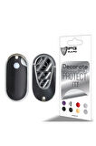 Mercedes C E S GLC CLE EQE EQS SL Smart Key Koruyucu –Sticker Seti (Kılıf Değildir) (Siyah)