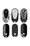 Mercedes C E S GLC CLE EQE EQS SL Smart Key Koruyucu –Sticker Seti (Kılıf Değildir) (Siyah)