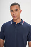 Slim Fit Dar Kesim %100 Pamuk Polo Yaka Tişört