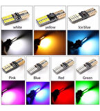 2 Adet TURUNCU Renk T10 Dipsiz Led Ampul 24 LEDLİ Park Ampulü Gündüz Farı Yüksek Işık Güçlü