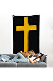 Sarı Haç Duvar Örtüsü - Cross-8105