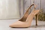 Stiletto Arkası Açık Büyük Numara Bayan Ayakkabısı 