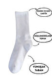 6'lı Beyaz Tenis Düz Çorap