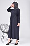 Kadın Büyük Beden Ay Yaka Anne Elbise Uzun Tesettür