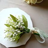 Yapay Çiçek Müge Çiçeği Beyaz Çan Çiçeği Lily Of The Valley Demet