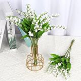 Yapay Çiçek Müge Çiçeği Beyaz Çan Çiçeği Lily Of The Valley Demet