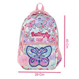 Muggle 3 Bölmeli Butterfly Okul Çantası + Termoslu Beslenme Çantası