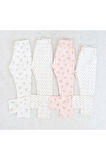 Kız Bebe&Çocuk Baskılı Pamuklu Pijama Altı 4'lü Paket