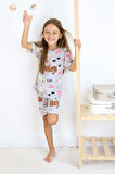 Kız Çocuk Pamuklu Penye Kumaş Şortlu Pijama Takımı 