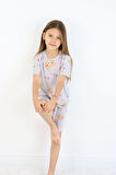 Kız Çocuk Pamuklu Penye Kumaş Şortlu Pijama Takımı 